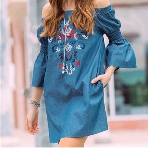 Denim Blue Off the Shoulder Top